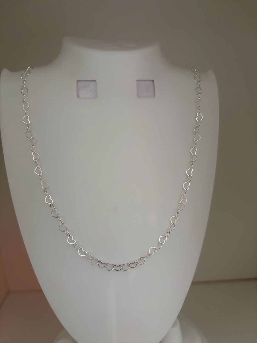 sterling Silver 925 Heart Link Necklace,45 cm.